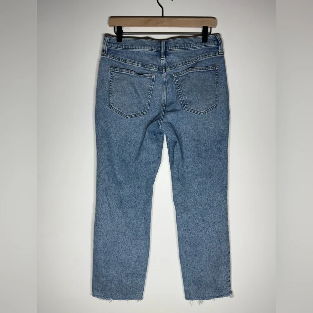 J.‎ Crew Light Blue Essential Straight Leg Jeans Raw Hem